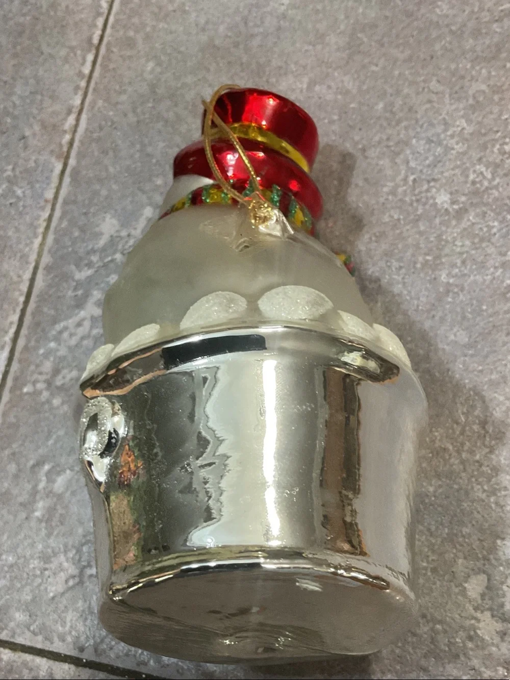 Festive Red & White Snowman Holiday Ornament